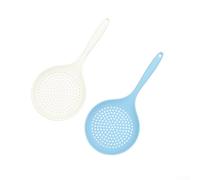 Cuillère fendue en silicone avec long manche, écumoire de cuisine résistante à la chaleur et passoire pour casserole chaude, ustensile de cuisine antiadhésif, bleu (mélange)
