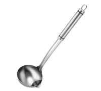 Cuillère Filtre à Huile 304 en Acier Inoxydable pour Soupe et Hotpot | Manche Long Ergonomique, Grosse Pelle Trou Inférieur, Séparation Claire du Bouillon, Nettoyage Facile, Finition Miroir