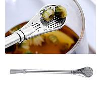 Cuillère Filtrée en Acier Inoxydable Yerba Mate avec Paille, Facile à Nettoyer, Excellent Choix pour la Famille et les Amis, pour les Thés en Vrac, le café pressé Français, les