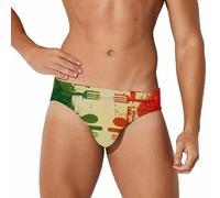 Cuillère Fourchette et Drapeau Italien Slip de Bain Taille Basse pour Hommes Maillot de Bain Bikini Sexy Maillot de Bain de Plage