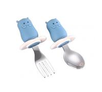 Cuillère Fourchette Ronde 2 Pièces/Ensemble Pour Bébé, Résistant À La Chaleur, Matériau De Qualité Alimentaire, Alimentation Des Enfants, Ustensile De Cuisine Pour Nourrissons