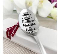Cuillère Gravée avec votre Texte - Mon Moment Chocolat - Cadeau Sur mesure pour Petits et Grands Gourmets - Acier Inoxydable Élégant - Parfait pour le Goûter et Desserts