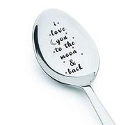 Cuillère gravée « I love you to the moon and back » - Cadeau de Saint-Valentin pour couple