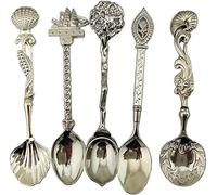 Cuillere Maison Sucre 5 PCS Occident Cuillères de cuillères à café Boire la crème glacée Outils d'agitation Spoe Cuillère Cuisine Accessoires cuisine Restaurants Poignée(Blue,Silver)