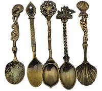 Cuillere Maison Sucre 5 PCS Occident Cuillères de cuillères à café Boire la crème glacée Outils d'agitation Spoe Cuillère Cuisine Accessoires cuisine Restaurants Poignée(Bronze)
