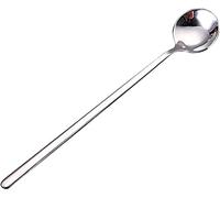 Cuillere Maison Sucre Poignée longue en agitation Cuillère acier inoxydable coloré cuillère Cocktail mélange de crème glacée, 12 pcs Restaurants Poignée(12pcs Silver Spoon,13cm)