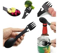 Cuillère Multifonctionnelle Ouvre-Batterie De Cuisine, Outil De Camping Fourchette Bouteille Coupe-Dent De Scie Portable Outil De Cuisine De Voyage En Plein Air Sûr