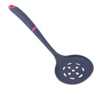 Cuillère Passoire en Silicone Résistante à Chaleur, Manche Long | Trou Uniforme Fin, Prise Confortable, sans Rayure, pour Légumes et Frites, Maison Cuisine Commerciale