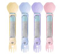 Cuillère pour animaux de compagnie, cuillères pour chat pour nourriture humide,Pack de 4 mangeoires à bandes pour chat Happy Spoon | Mangeoire à bâton pour chat, cuillère d'alimentation pour chat comp