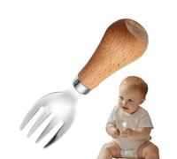 Cuillère Premier Âge Acier Inoxydable Manche En Bois Qualité Alimentaire