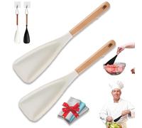 Cuillère spatule, spatule multifonction, cuillère de cuisine, manche en bois, cuillères en silicone, ustensiles de cuisine pour mélanger, gratter, antiadhésif, un outil indispensable pour les