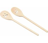 Cuillère suédoise en bois de HÊTRE pour la cuisine, avec des visages joyeux et tristes, 30 cm, 2 pièces