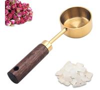 Cuillère vintage cuillère cuillère cuillère à mesurer - 15 ml de café et cuillère en poudre de lait | Cuisine en acier inoxydable avec poignée en bois pour thé, sucre, épices, cuisson, le cas