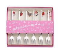 Cuillères à café de Noël, cuillère à dessert de Noël, Petite cuillère à mélanger Cuillères à café à thé 6 pièces, à couverts en acier inoxydable de qualité alimentaire, pour