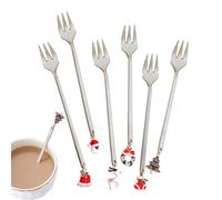 Cuillères à café de Noël,Cuillère à dessert de Noël | Petites cuillères à café 6 pièces Cuillères à café Cuillères à café Mélangeur | Ensemble de cuillères à dessert, cuillères à couverts de qualité