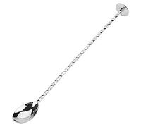 Cuillères à cocktail en acier inoxydable (lot de 2), cuillères à mélanger avec long manche, faciles nettoyer, idéales pour les barmans, domicile, cafés et les restaurants. (Flat-bottomed tail)