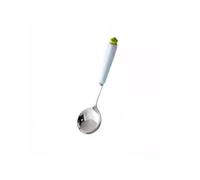 Cuillères à couverts Cuillère à tête ronde Long manche en acier inoxydable 304, for manger la maison des enfants, dessin animé Ustensiles de cuisine(Blue)