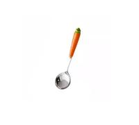 Cuillères à couverts Cuillère à tête ronde Long manche en acier inoxydable 304, for manger la maison des enfants, dessin animé Ustensiles de cuisine(Yellow)