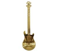 Cuillères à dessert en forme de guitare, cuillères à dessert colorées en acier inoxydable, mignonnes cuillères à thé, cuillère à crème glacée (doré)
