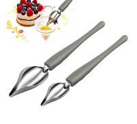 Cuillères à Dessin culinaire,2 Pcs Cuillères Décoratives Stylo Cuillères de Dessin Cuillère à Chocolat Gâteau en Acier Inoxy Cuillères à Crayons pour Assiettes décoratives, gâteau, Dessert