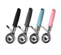 Cuillères à glace en acier inoxydable, 4 pièces, poignée ergonomique pour un ramassage facile et un nettoyage Simple, ensemble de cuillères résistantes à la
