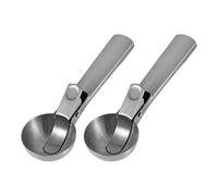 Cuillères à glace ergonomiques en acier inoxydable, lavable lave-vaisselle, mécanisme de démarrage pour dessert durci, boule de fruits, commence à libérer les cuillères à glace