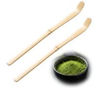 Cuillères à Matcha en Bambou Naturel - Chashaku Traditionnel pour Cérémonie du Thé - Cuillère Doseur Précise pour Poudre de Thé Vert - Accessoire Matcha Idéal pour Maison Café Office, Lot de 2