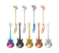 Cuillères À Mélanger Pour Guitare 5 Pièces, Fourchettes À Feuilles 4 Pièces, Cuillères Mignonnes, Cuillères À Café En Acier Inoxydable, Cuillères À Café, Gadgets De Cuisine