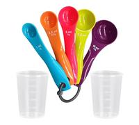 Cuillères À Mesurer 5 Pièces Et Tasses À Mesurer 2 Pièces, Cuillères À Mesurer En Plastique, Cuillères À Mesurer Graduées, Accessoires De Cuisson De Cuisine, Outils De Mesure