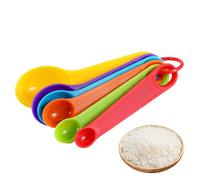 Cuillères à mesurer - Cuillères doseuses colorées en plastique avec graduation - Cuillère de cuisine avec balance - Ingrédients secs et liquides pour débutants - Pour le sel, le mungob