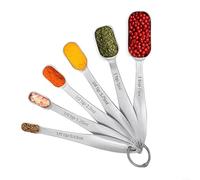 Cuillères à mesurer de précision culinaire en acier inoxydable haute performance conçues pour boulangers et cuisiniers (6 pièces)