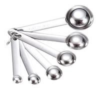 Cuillères à mesurer en acier inoxydable, 6 pièces, essentiel de cuisine, construction sans couture, matériaux hygiéniques de qualité alimentaire, outil de mesure de cuisine pour sec et liquide