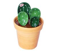 Cuillères à mesurer en céramique avec support pour la cuisine, la cuisine, le sucre, le sel, les cactus avec tasse