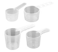 Cuillères à mesurer en plastique, ensemble de 4 tasses à mesurer 40/50/70/100 ml cuillères en plastique avec échelle transparente pour la cuisine et la pâtisserie