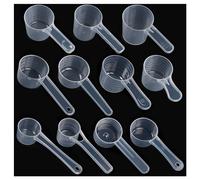 Cuillères à Mesurer,Forreen 11 Pièces Cuillère à Mesurer Gramme Plastique Réutilisables Transparente Cuillère Doseuse avec Graduation pour Cuisine,Thé,Café,10ml-120ml,5g-60g
