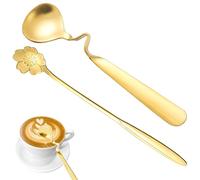 Cuillères à miel, cuillères à confiture, cuillères à café, cuillères à café en acier inoxydable, cuillères à céréales incurvées, petites cuillères intéressantes, lot de 2 cuillères à dessert, pour