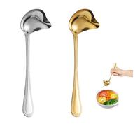 Cuillères à Sauce Inoxydables 2 Pièces Doré et Argenté, Cuillère à Sauce Professionnelle avec Manche Ergonomique Antidérapant, Ustensiles de Cuisine Modernes, Facile à Nettoyer, Idéal pour H