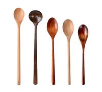 Cuillères à soupe en bois, cuillères de service en bois, ustensiles de cuisine résistants à la chaleur pour la préparation de sauce, mélange, salade, miel