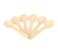 Cuillères à Soupe en Bois Naturel Lot de 100 - Petite Cuillère Portable 10 x 3cm pour Desserts Glaces Yaourts Soup