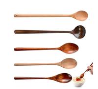 Cuillères à soupe en bois - Ustensiles de cuisine en bois | Ustensiles de cuisine résistants à la chaleur pour la préparation de sauce, mélange, salade, service au miel