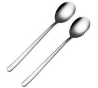 Cuillères coréennes avec long manche, 2 pièces cuillères à soupe en acier inoxydable, cuillère à riz, cuillère à soupe asiatique, pour la maison, la cuisine ou le restaurant
