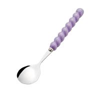 Cuillères de cuisine, cuillères à dessert - Cuillère de cuisine avec poignée perlée, ustensiles de cuillère pour servir de cuisine avec prise en main confortable pour cuisiner, arroser et servir