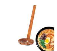 Cuillères De Ramen En Bois - Ustensiles De Portion Pour Soupes À Manches Longues Japonaises | Épluchures De Cuisson Artisans Naturels Pour Mélanger, Mélanger, Manger, Ensemble De Cuillères De Noodle