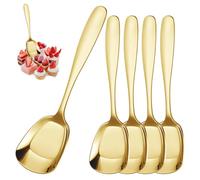 Cuillères de service à tête carrée en acier inoxydable - Cuillère à sucre épaisse - Cuillères à soupe - Cuillères de service pour buffet - Pour rassemblements