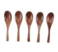 Cuillères de soupe japonaises 5pcs à la main des cuillères en bois écologiques faites à la main pour les boissons au café de 6 pouces de long