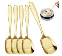 Cuillères de table en acier inoxydable à tête carrée,Cuillères de service en acier inoxydable à tête carrée - à dîner, de service, cuillères à mesurer épaisses, cuillères à Dessert