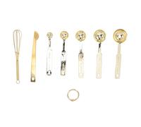 Cuillères Doseuses en Acier Inoxydable 7 en 1, Set Multifonction avec Batteur et Râteau, Rose Doré, Design Empilable - Durable, Pratique pour Cuisine et Pâtisserie (Ou)