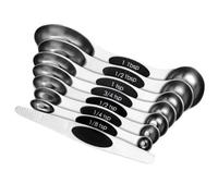Cuillères Doseuses en Acier Inoxydable 8 Pièces à Double Tête Noir | Mesure Métrique Précise, Repères Solide, pour Liquides et Ingrédients, Préparation Rapide