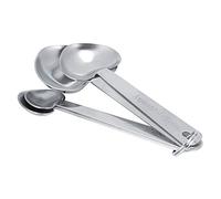 Cuillères doseuses en acier inoxydable en forme de cœur - Outils de pâtisserie et ustensiles de cuisine pour la cuisson, le café, le lait en poudre et les assaisonnements - Argent