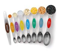 Cuillères Doseuses en Acier inoxydable, Lot de 8 Cuillères Mesures pour Mesurer Sec et Ingrédients Liquides